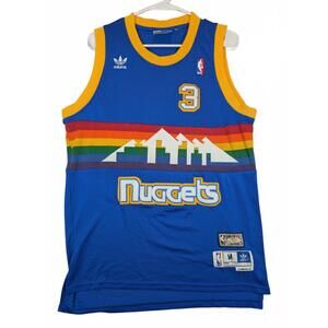 Adidas Denver Nuggets Iverson Basketball Jersey Blue Rainbow Mens Medium